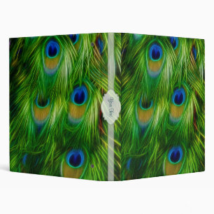 Peacock Feather Print Binder