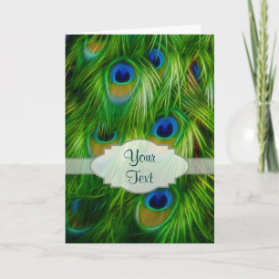 Peacock Feather Print Thank You Card