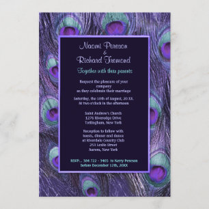 Peacock Feather Purple Drame - Faire-part de maria