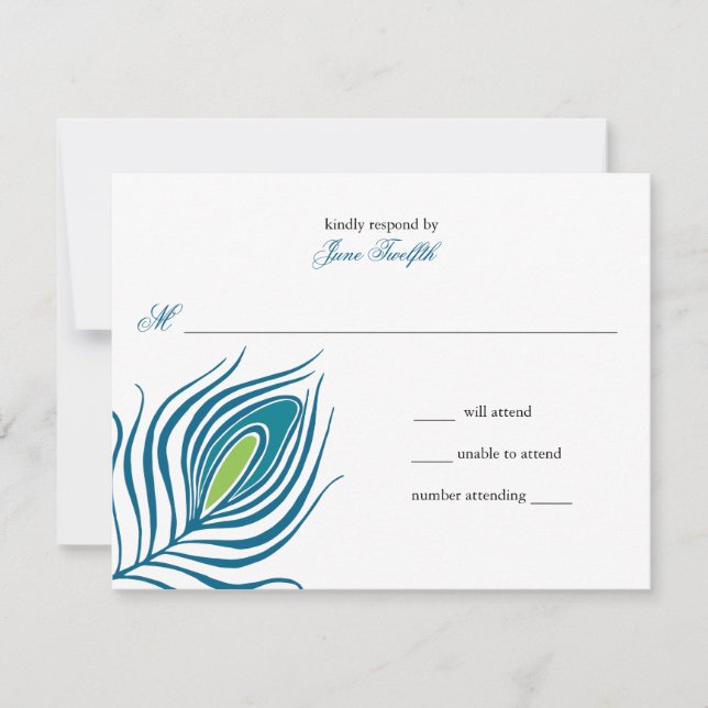 Peacock Feather Response Card (Front)