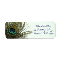 Peacock Feather Return Address Labels