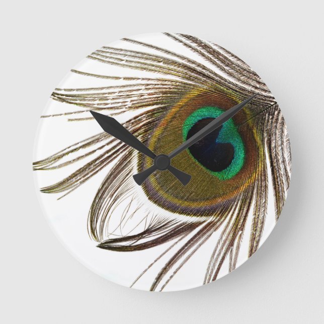  Peacock Feather    Round Clock (Front)