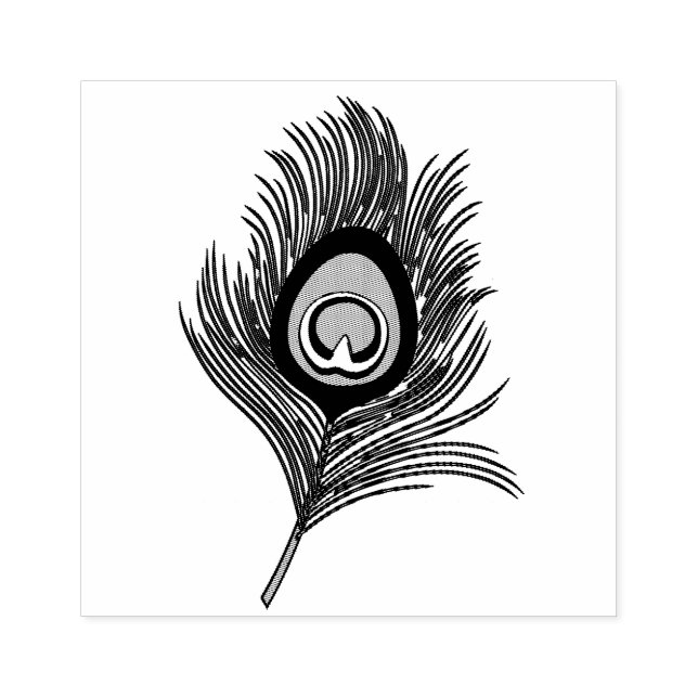 Peacock Feather Rubber Stamp (Imprint)