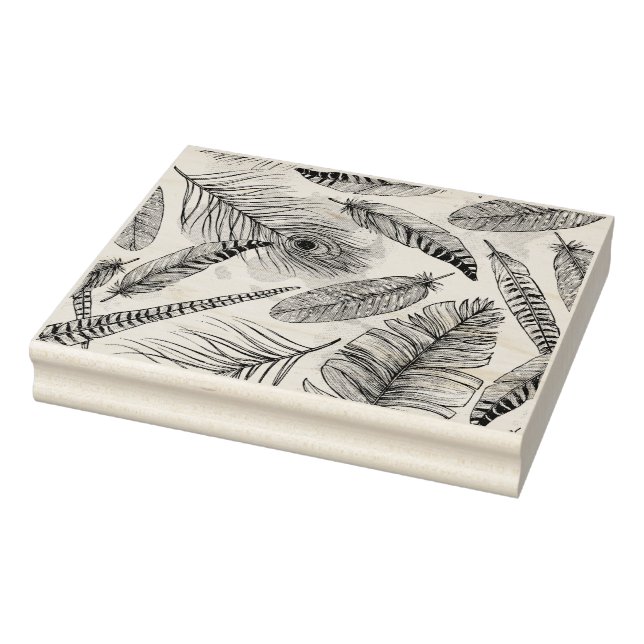 Peacock Feather Rubber Stamp (Stamp)