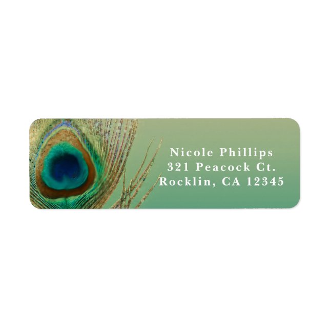 Peacock Feather Sand and Teal Boho Glam Invitation (Front)