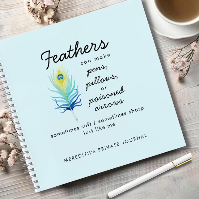 Peacock Feather Sassy Motivational Quote Journal (Peacock Feather Sassy Sayings Motivational Quote Notebook - Blue)