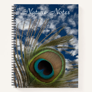 PEACOCK FEATHER SKY PHOTO HARDCOVER NOTEBOOK