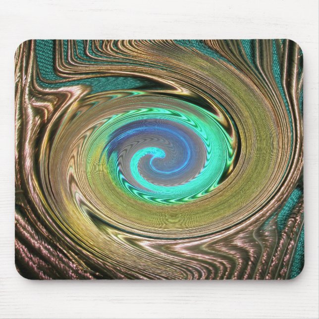 Peacock Feather Swirl Mousepad (Front)