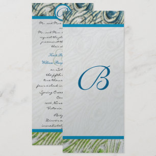 Peacock Feather Swirls Wedding Invitation