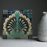 Peacock Feather Symbolism Belle Epoque Art Deco Tile<br><div class="desc">This stunning ceramic tile features a symmetrical peacock feather pattern inspired by the Art Deco and Belle Epoque periods. The Belle Epoque, or "beautiful era, " was a time of artistic and cultural flourishing in Europe from the late 19th to early 20th century. The peacock feather was a popular motif...</div>