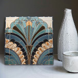 Peacock Feather Symbolism Belle Epoque Art Deco Tile<br><div class="desc">This stunning ceramic tile features a symmetrical peacock feather pattern inspired by the Art Deco and Belle Epoque periods. The Belle Epoque, or "beautiful era, " was a time of artistic and cultural flourishing in Europe from the late 19th to early 20th century. The peacock feather was a popular motif...</div>