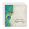 Peacock Feather Teal Blue Damask Quinceanera Party