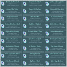 Peacock Feather Teal Modern Wedding Guest Address