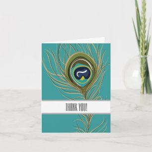 Peacock Feather Thank You Card