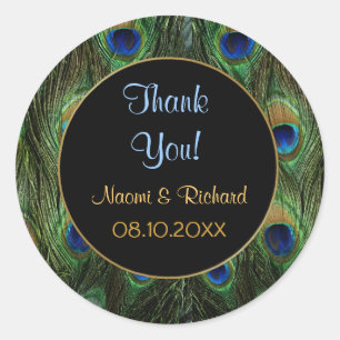Peacock Feather -Thank You Seal - Customize