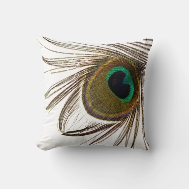  Peacock Feather   Throw Pillow (Front)
