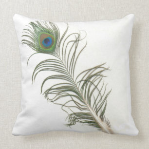 Peacock Feather Throw Pillow