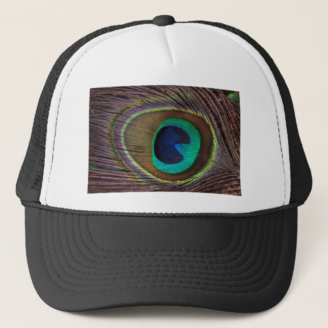 peacock feather trucker hat (Front)