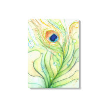 Peacock Feather Watercolor Painting Canvas Print