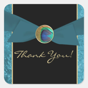 Peacock Feather Wedather Favoriser Merci Stickers