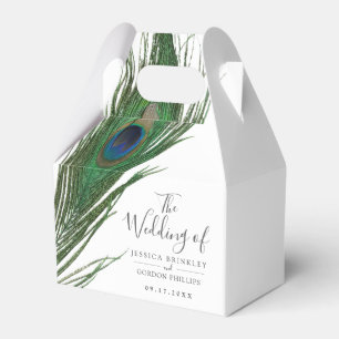 Peacock Feather Wedding Favour Box