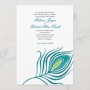 Peacock Feather Wedding Invitation