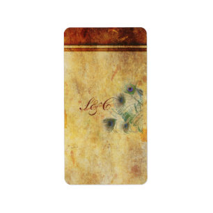 Peacock Feather Wedding Mini Candy Bar Wrapper Label