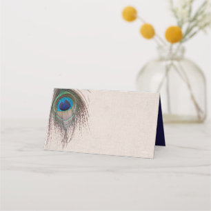 Peacock Feather Wedding Place Card