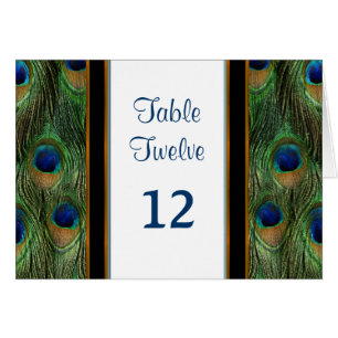 Peacock Feather Wedding - Table Seating Number