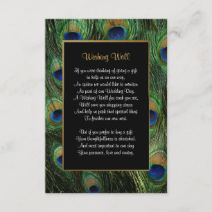 Peacock Feather Wedding - Wishing Well Enclosure Card
