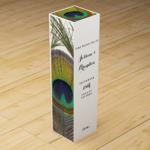 Peacock Feather Wine Gift Box