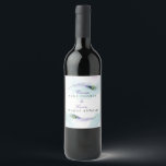 Peacock Feather Wine Label<br><div class="desc">Peacock Feather. These elegant, purple peacock feather wine labels are designed with two peacock feathers wrapping around elegant typography and watercolor background. Personalize this design with your name, wedding date, and any other custom message you would like to include! The background colour is set to white, however, you can choose...</div>