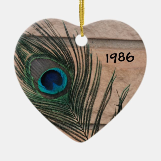 Peacock Feather with Brick Ornament (Front)