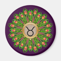 Peacock Feather Wreath Zodiac Sign Taurus
