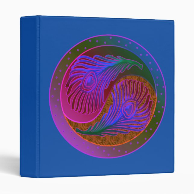 Peacock Feather Yin Yang 6 Binder (Front/Spine)
