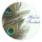 Peacock Feather You're Invited Envelope Stickers