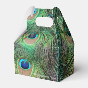 Peacock Feathers 3 Favor Box