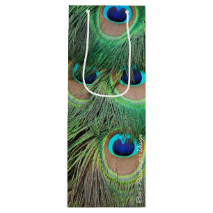 Peacock Feathers 3 Wine Gift Bag