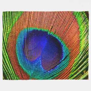 Peacock Feathers 6A-6B Options Fleece Blanket