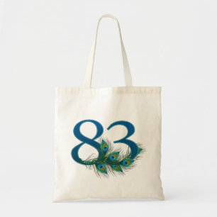 Peacock Feathers 83 Birthday Anniversary Milestone Tote Bag