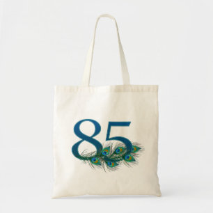 Peacock Feathers 85 Birthday Anniversary Milestone Tote Bag