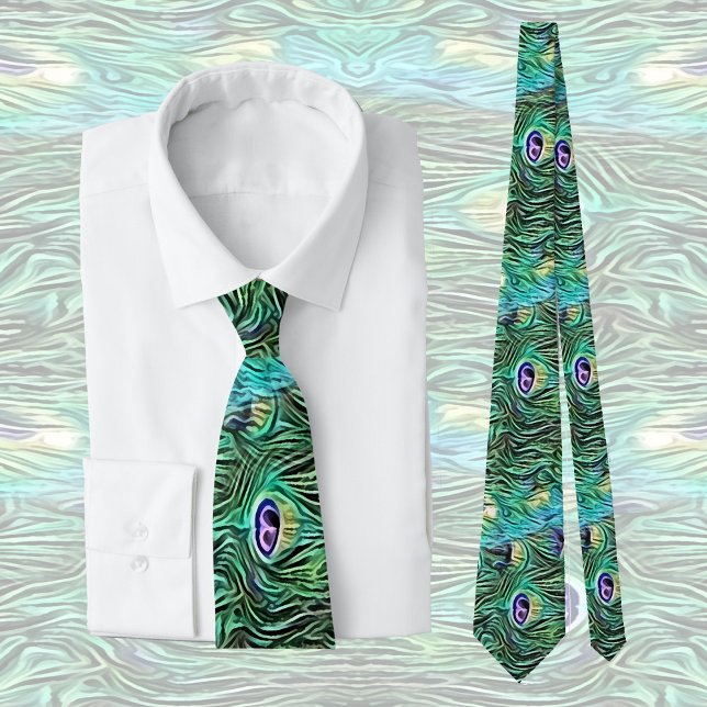 Peacock feathers, abstract - pattern in acrylic  tie (Creator Uploaded)