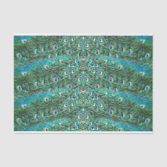 Peacock feathers, abstract - pattern in acrylic tissue paper (Front)