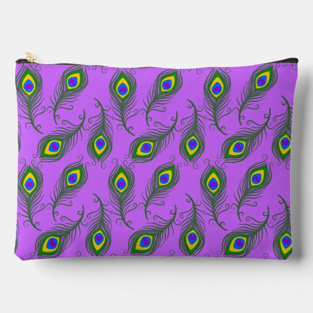 Peacock Feathers Accessory Pouch (Front)