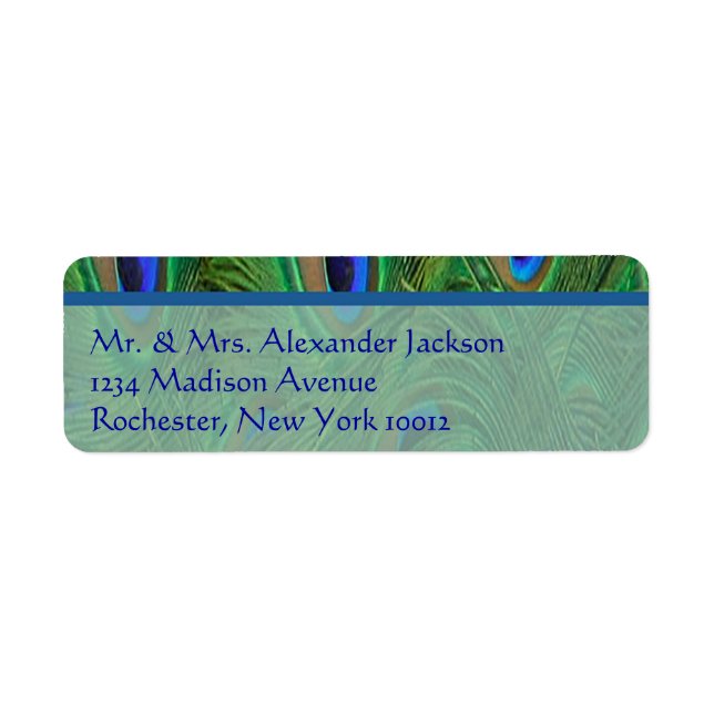 Peacock Feathers Address Labels (Front)