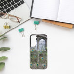 Peacock Feathers and Gothic Windows Samsung Galaxy Case<br><div class="desc">Protect your Samsung Galaxy S22 phone with this trendy phone case that features the photo image of colourful Peacock feathers against Gothic window panes. Select your phone style. For other phone brands,  you will need to customize case to fill image to edges of design template.</div>