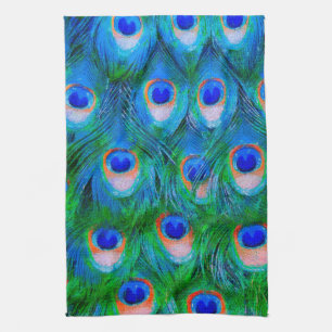 Peacock Feathers Art Kitchen Towel