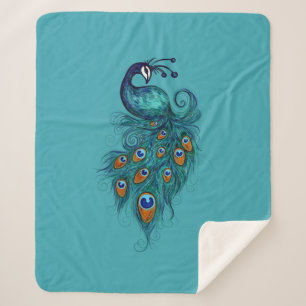 Peacock Feathers Art                               Sherpa Blanket