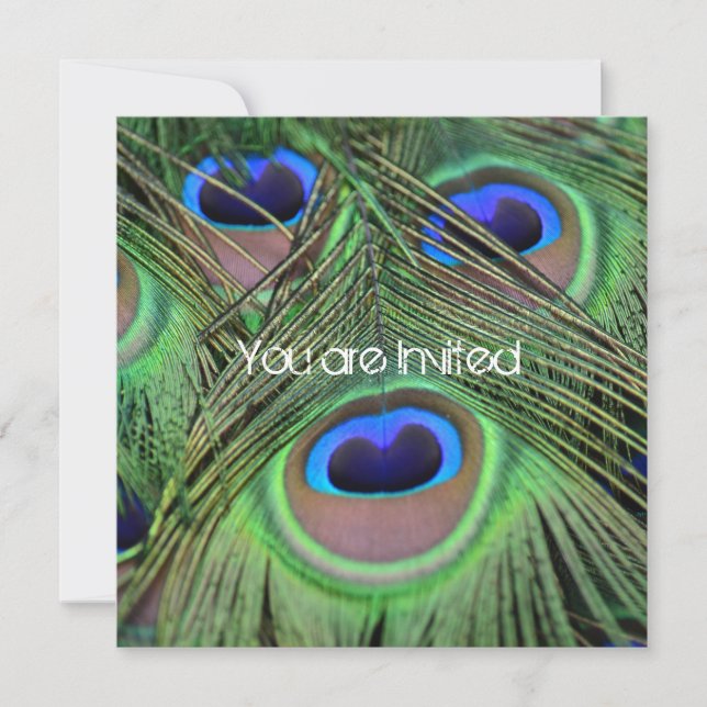 Peacock Feathers Baby Shower Invitation (Front)