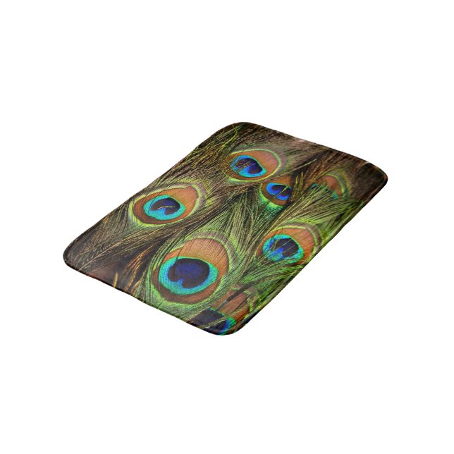 Peacock Feathers Bath Mat (Angled)